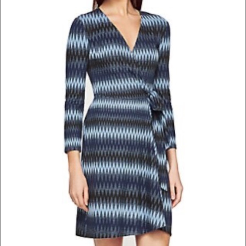 BCBGMAXAZRIA Adele Striped Wrap Dress